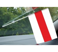Бело-красно-белый флажок Беларуси с присоской