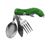 Походный нож мультитул вилка, ложка, нож 4 в 1 (зеленый)