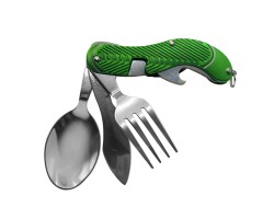 Походный нож мультитул вилка, ложка, нож 4 в 1 (зеленый)