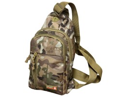 Тактическая однолямочная сумка-рюкзак (Мультикам) (30х17х8 см; Cordura 600D, водоотталкивающий материал, однолямочная конструкция, два основных отделения, фронтальный карман, регулируемая плечевая лямка)