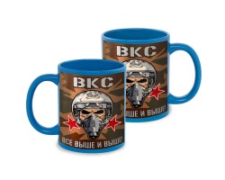 Голубая керамическая кружка ВКС 