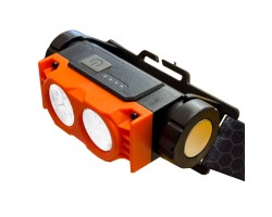 Налобный фонарь Multifunctional Headlight с магнитным креплением и двумя линзами (Оранжевый) №174