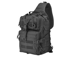 Однолямочный тактический рюкзак (8–10 л; черный) – нейлон 800D; система MOLLE; 35х25х11см
