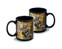 Черная керамическая кружка СВО 