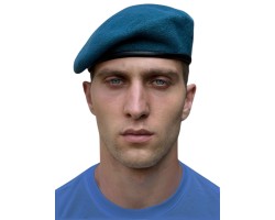 Голубой берет ВДВ (Бесшовный, 100% шерсть)