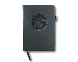 Кожаный блокнот РВиА (13.5х19.5 см)  – в линию; обложка из ЭКО-кожи; прошивной переплёт; ляссе; эластичная петля для ручки