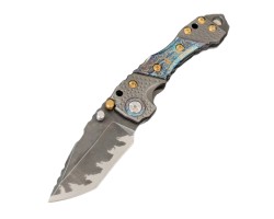 Кастомный нож Miller Bros Blades – сталь Z-Wear; длина клинка 10.5 см; общая длина 25.5 см; рукоять из стали и титанового сплава TC4