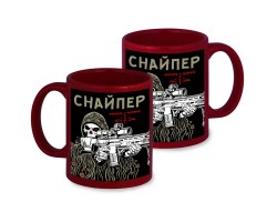 Бордовая керамическая кружка 