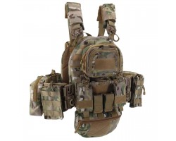 Тактическая разгрузочная плечевая система с модульной системой MOLLE – (быстросъёмные тактические пряжки; административный подсумок на молнии; подсумки под магазины; боковые универсальные подсумки; утилитарный напашник; регулируемые плечевые лямки; модуль