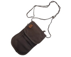 Тактический кошелёк со шнурком на шею для денег и документов (Черный) – (компактный размер; лёгкий вес 95 г; основное отделение на молнии; дополнительный внешний карман; регулируемый шнурок с фиксатором; сетчатая вентиляционная панель; прочный нейлоновый 