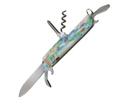 Туристический нож мультитул 5-в-1 (нож 60мм, штопор, отвертка, открывалка, консервный нож) №183