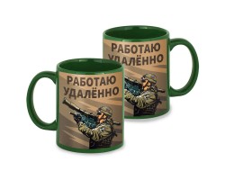 Зеленая керамическая кружка 