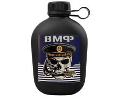 Походная фляга ВМФ с черепом в бескозырке (1 л, 19.5 х12 см)