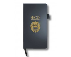 Блокнот ФСО (9.5х18 см)  – в линию; жёсткая обложка; прошивной переплёт; ляссе; эластичная петля для ручки