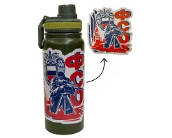 Термос ФСО с виниловой наклейкой. Колба – пищевая сталь, объем – 600 мл, время сохранения температуры – до 6 часов