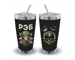 Термокружка РЭБ (500 мл) – пищевая сталь AISI 304; трубочка в комплекте №208