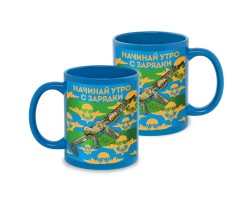 Васильковая керамическая кружка ВДВ 