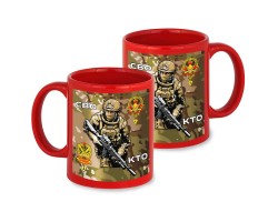 Красная керамическая кружка СВО 