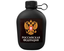 Походная фляг с гербом РФ (1 л, 19.5 х12 см)