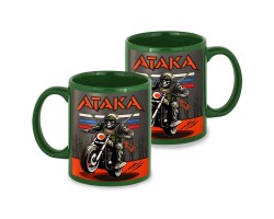 Зеленая керамическая кружка 