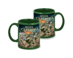 Зеленая керамическая кружка 