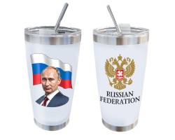 Белая термокружка как у Путина 