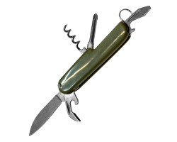 Складной нож мультитул 5-в-1 (нож 60мм, штопор, отвертка, открывалка, консервный нож) №121
