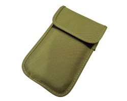 Экранирующий чехол Фарадея для смартфона и смарт-ключей (Олива) – 17.5х12 см; (без крепления) №408