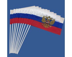 Комплект флажков Штандарт Президента РФ на палочке (10шт) №9333 (№3)