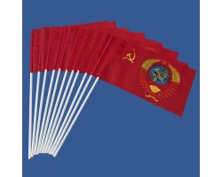 Комплект флажков Советского Союза с гербом на палочке (5шт) №9266