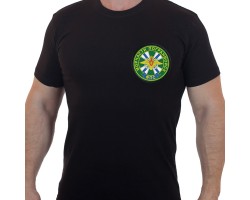Армейская черная футболка с вышивкой Морчасти погранвойск ФПС