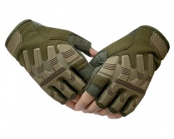 Армейские перчатки беспалые хаки-олива