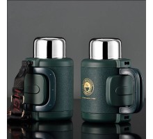Армейский термос-заварник Teahoo 1500 мл с датчиком температуры - Отлично подходит как для хранения жидкости или пищи, так и для заваривания чая или кофе, благодаря наличию специальной сетки-фильтра. Изготовлен в прочном корпусе с применением стали марки 