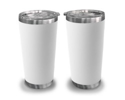 Белая термокружка для холодных и горячих напитков