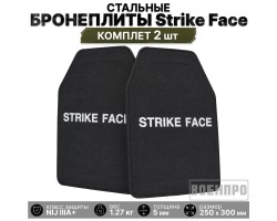 Комплект бронеплит 250х300мм NIJ IIIA+ из легированной стали (2 шт) (легированная сталь 7.4 г/см³; стальной лист 2.3 мм; 250х300мм; вес 1.27 кг)