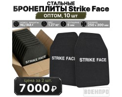 Комплект бронеплит NIJ IIIA+ из стали - оптом 10 шт (легированная сталь 7.4 г/см³; стальной лист 2.3 мм; 250х300мм; вес 1.27 кг)