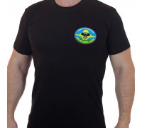 Чёрная футболка с овальной эмблемой разведки ВДВ