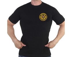 Чёрная футболка с термотрансфером ЧВК 
