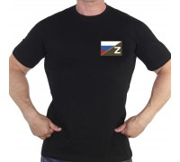 Чёрная футболка с термотрансфером 