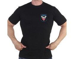 Чёрная футболка с термотрансфером ПВО