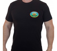 Чёрная футболка ВДВ с головой тигра