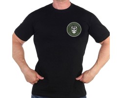 Черная крутая футболка с термонаклейкой ЧВК 