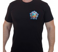 Чёрная мужская футболка с термотрансфером 