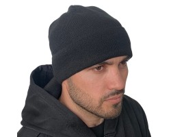 Чёрная мужская шапка №56