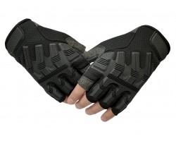 Черные армейские перчатки беспалые