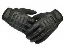 Черные военные перчатки прорезиненные