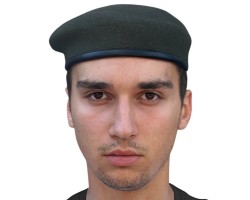 Оливковый берет (Бесшовный, 100% шерсть)
