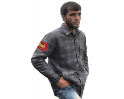 Фирменная клетчатая рубашка с вышитым шевроном Спецназ ВВ РФ