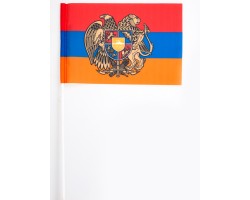 Флажок Армении с гербом