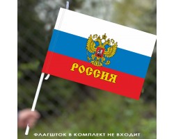Флаг России с гербом и надписью 40х60 см №6669